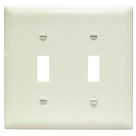 UPC 785007045154 product image for PASS & SEYMOUR Legrand Two Toggle Switch Opening Nylon Wall Plate, Two Gang, Alm | upcitemdb.com