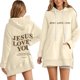 thumbnail image 1 of WILLBEST Vestido Sudadera Con Capucha Informal Con Letras Estampadas Para Mujer, 1 of 3