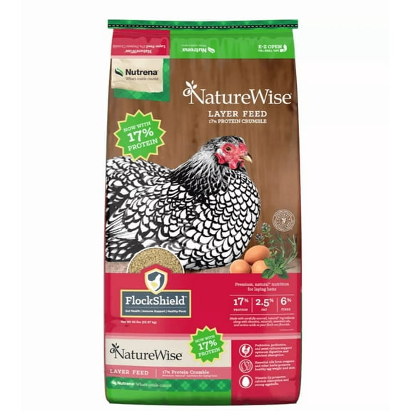 New!Nutrena NatureWise 17% Protein Layer Crumble Poultry Feed 50 lb