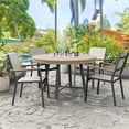 thumbnail image 2 of Greemotion Lyon 5-Piece 3-in-1 Aluminum Patio Dining Table Set Natural, 2 of 9