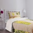 thumbnail image 5 of Ambesonne White Quilted Bedspread Set 2 Pcs, Summer Town House Garden, Twin Size, Pale Caramel White, 5 of 6