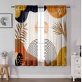 thumbnail image 1 of Boho Curtains 63 Inch Length Mid Century Light Filtering Curtains for Living Room Orange Abstract Leaves Dining Room Curtain Rainbow Modern Geometric Kitchen Curtain Colorful Window Drape 2 Panels, 1 of 6