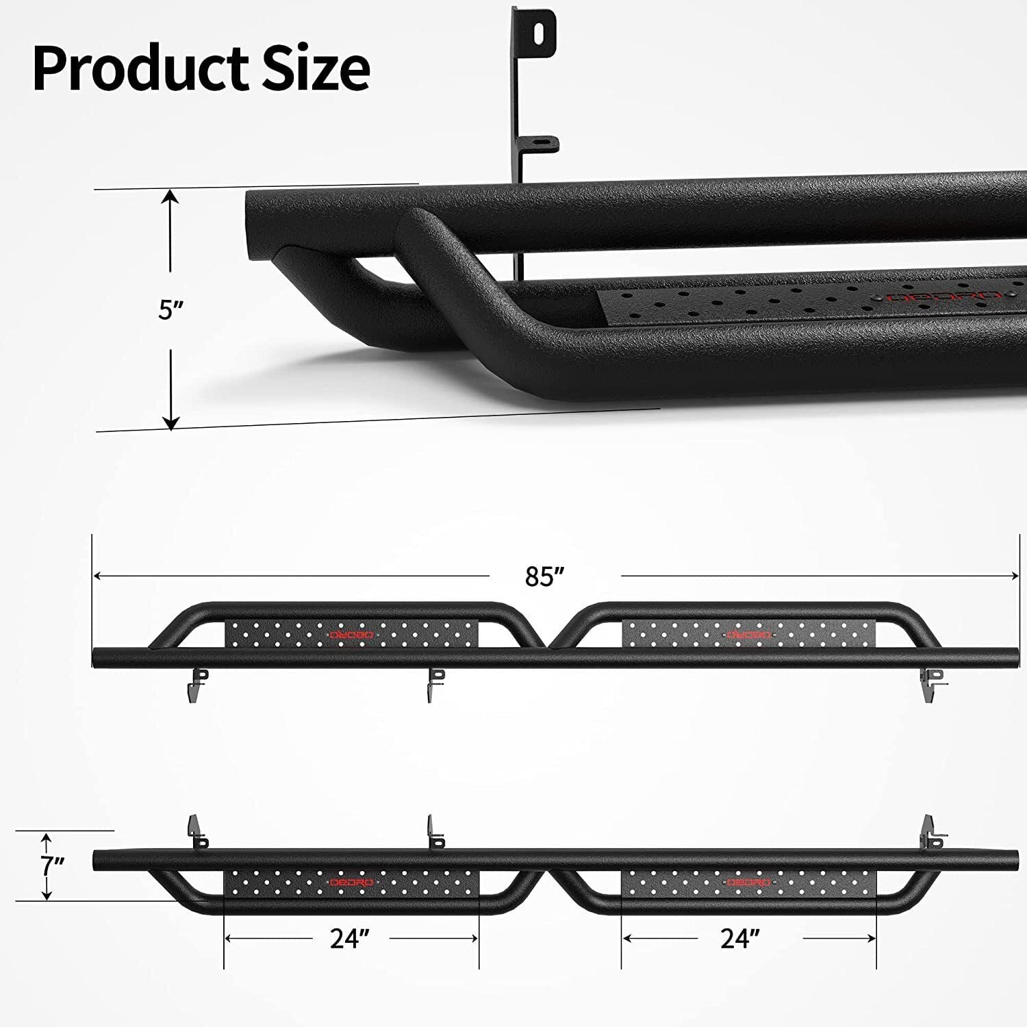 RVNI 6"Running Boards for 2019-2023 2024 Silverado/Sierra 1500 Crew Cab 6'' Drop Side Step