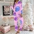 thumbnail image 2 of Ulitacool Womens Sexy Pajamas Halloween Round Neck Sleepwear Cartoon Prints Top And Pants Jammies Short Sleeve Nightwear Autummn Winter Sweet Outfits S B, 2 of 5