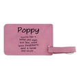 thumbnail image 2 of ThisWear Gifts for Poppy Like Wise Old Owl Less Feathers Beak and Stuff 2-pack Laser Engraved Leatherette Luggage Tags Pink, 2 of 4