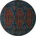 thumbnail image 1 of Ahgly Company Indoor Round Persian Light Blue Traditional Area Rugs, 6' Round, 1 of 4