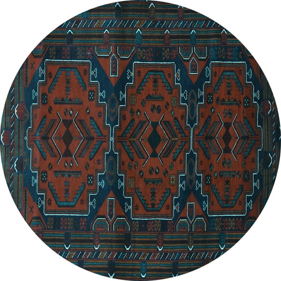 Ahgly Company Indoor Round Persian Light Blue Traditional Area Rugs, 6' Round