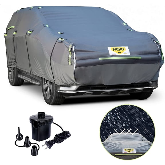 WARSUN Black, Reflective WaterproofVehicle Cover with Thickened Airbag, 2087 x 1142 x 2028 Inches