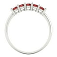 thumbnail image 5 of 0.35 ctw Wedding Band for Women - 18K White Gold Natural Garnet Stackable Eternity Ring, 5 of 6