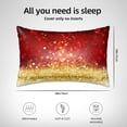 thumbnail image 6 of KLL Red Gold Glitter Pattern Silk Pillowcase for Hair and Skin Standard Size 20"X 30" Soft Breathable Pillow Covers for Sleeping, 6 of 8