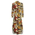 thumbnail image 6 of 2024 Vintage Geometric Casual Dress De Stijl Street Style Dresses Long Sleeve Cute Female V Neck Custom Oversized Chiffon Dress, 6 of 7