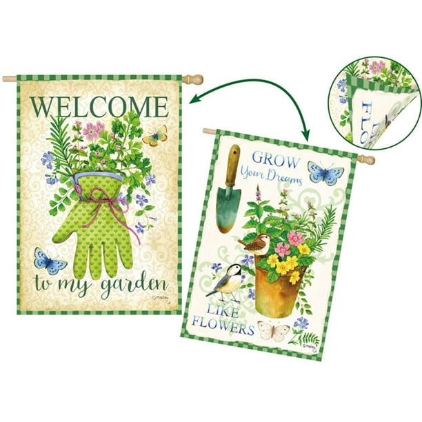 Evergreen Flag Herb Garden House Flag
