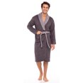 thumbnail image 2 of Men’s 100% Terry Toweling Cotton Bathrobe Gown Robe Two Tone, 2 of 7