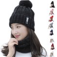 thumbnail image 4 of Minnieouse Nuevos sombreros de invierno para mujer, gorro de lana de terciopelo cálido para mujer, gorro de punto a prueba de viento para Sombreros rojo, 4 of 6