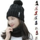 thumbnail image 5 of Sonducket Gorros de punto de invierno de marca, gorros gruesos y cálidos para mujer, gorro de punto para mujer, gorro con letras, gorros, conjuntos para Sombreros rojo Sonducket PS12782-01, 5 of 6