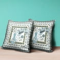 thumbnail image 4 of HomeRoots 481839 5 x 16 x 16 in. White & Blue Bird Blown Seam Abstract Indoor & Outdoor Throw Pillow, 4 of 5