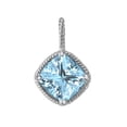 thumbnail image 2 of Mauli Jewels Engagement Necklace for Women 2.75 Carat Graceful Diamond And Cushion Cut Gemstone Pendant 4 prongs 10K White Gold With 18'' Chain|Silver Chain, 2 of 6