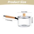 thumbnail image 3 of Bamboohart Clear Glass Cooking Pot Glass Saucepan Borosilicate Glass Pot Clearance 50oz Small Glass Pot with Wooden Handle and Lid for Cooking on Stove Top Soup Milk and More, 3 of 8