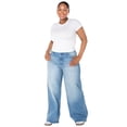 thumbnail image 2 of Celebrity Pink Women's and Women's Plus Baggy Wide Leg Jeans, Available in Regular, Short, Long Inseams, Sizes 1-24W, 2 of 5