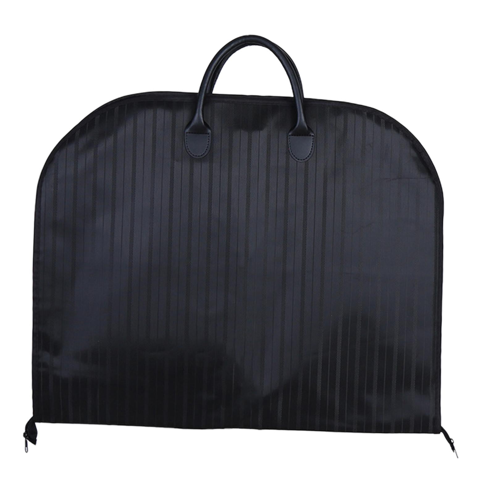 Fiocias Garment Bag Foldable Hanging Bag Hanging Clothes Suit Bag Men Suit Garment Cover black