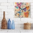thumbnail image 3 of Hand Drawn Style Design Wall Clock Square Clock Decoration Creative Clock Dual Use Black Pointer 7.78in, 3 of 10