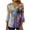 Purple, variant on Womens Tunic Tops to Wear with Leggings Summer Henley v Neck Short Sleeve Shirts Western Floral Print Loose Blouse