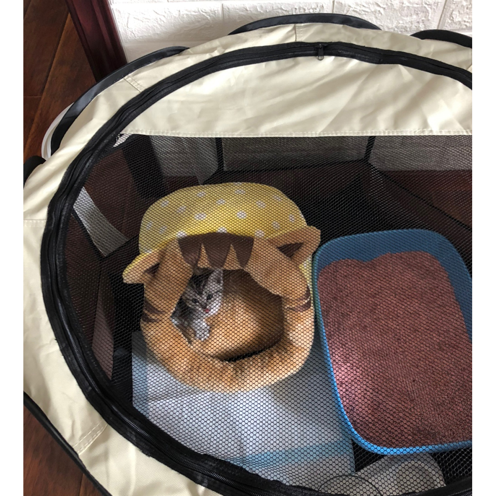 BODISEINT Portable Pet Playpen, Dog Playpen Foldable Pet Exercise Pen Tents Dog Kennel House Playground for Puppy Dog Yorkie Cat Bunny Indoor Outdoor Travel Camping Use - image 2 of 10