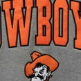 thumbnail image 4 of Men's Colosseum Heather Gray Oklahoma State Cowboys Arch & Logo Crew Neck Sweatshirt, 4 of 4