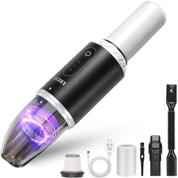 XREXS Handheld Vacuum Cordless, Portable Hand Held Car Vacuum Cleaner with High Power, Rechargeable Mini Vacuum for Home Office Pet Hair Cleaning, 8000Pa Strong Suction, Lightweight and Quick Charge