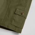 thumbnail image 4 of Womens Solid Color Bermuda Cargo Shorts Women Elastic High Waist Pockets Shorts Summer Casual Sport Green XL(XL), 4 of 9