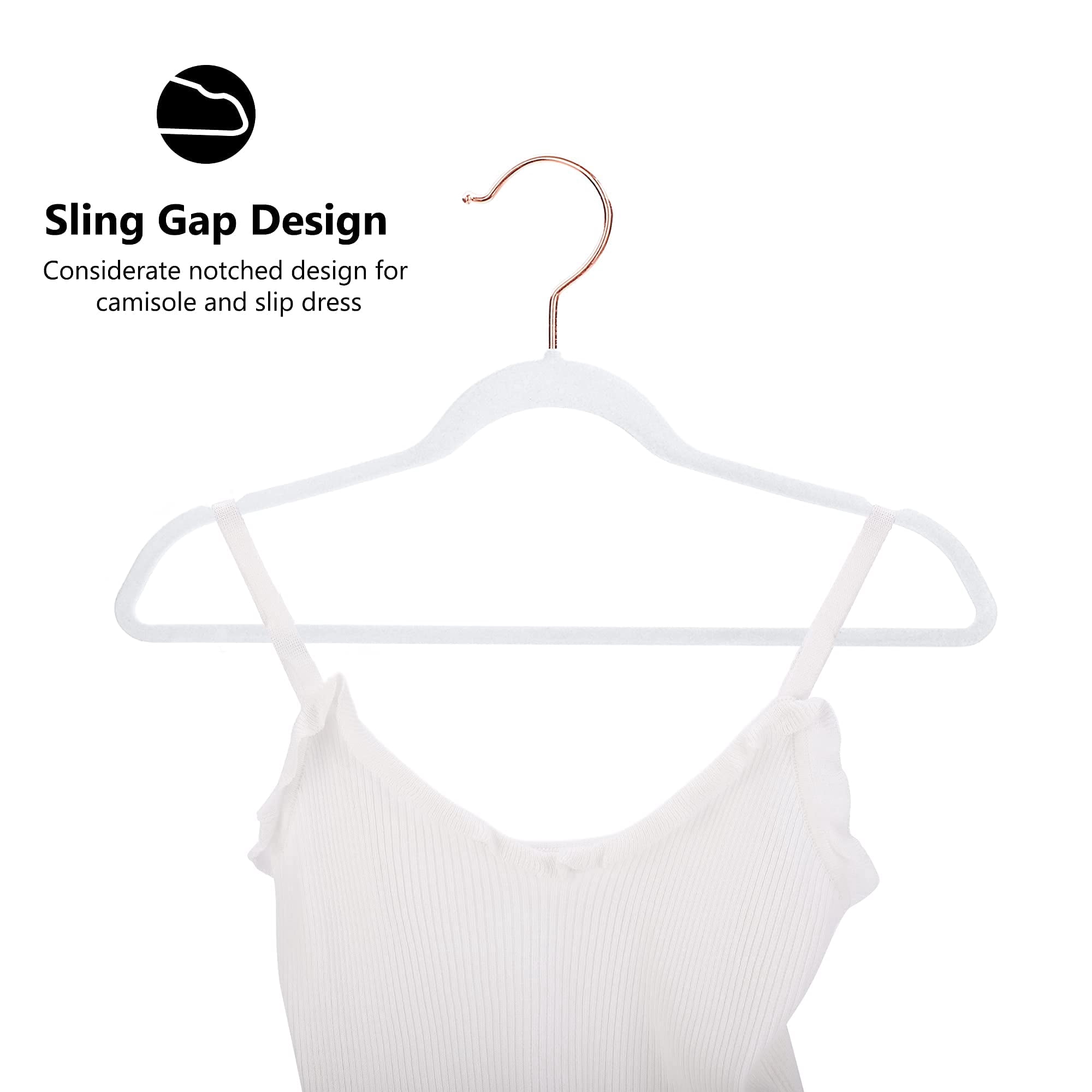 ACSTEP Velvet Clothes Hangers 60 Pack, Non-Slip Hangers with 360 Rotating Hook, Hangers for Clothes,Coat,Skirt,Pants, White