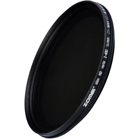 Zomei 55mm Ultra Mince ND2-ND400 Fader Densité Variable Neutre Filtre à Lentille Réglable Ultra Mince ND Filtre Verre Optique