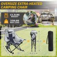 thumbnail image 3 of PNKKODW XL Oversized Heated Rocking Camping Chair, 3 Heat Levels Heated, Cup Holder, 600D Oxford, for Winter Outdoor, Gray（With 20，000mAh Power Bank）, 3 of 7