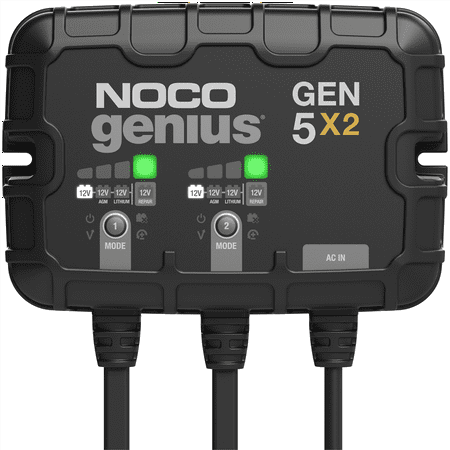 NOCO Genius GEN5X2 2-Bank 10A (5A/Bank) 12V Onboard Battery Charger