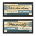 thumbnail image 2 of Gango Home Decor Contemporary Family is a Gift from God & Bless This Home; Two 18x8in Art Prints in Black Frames, 2 of 6
