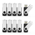 thumbnail image 1 of Unidad flash USB Aiibe, memoria USB 2.0 de 8 GB, paquete de 10 unidades, color negro, 1 of 9