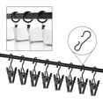 thumbnail image 3 of Juego de 50 ganchos de clip, clips de cortina de acero inoxidable para fotos de cortina, decoración del hogar, arte, artesanía, clip para colgar (negro) Namotu HMJM447, 3 of 6