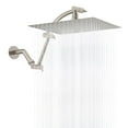 thumbnail image 1 of Hibbent All Metal Rain Shower Head, 12'' High Pressure Rainfall Showerhead with 16" Shower Head Extension Arm, Solid Brass Adjustable Shower Arm Extender, Waterfall Fixed Showerheads,, 1 of 7