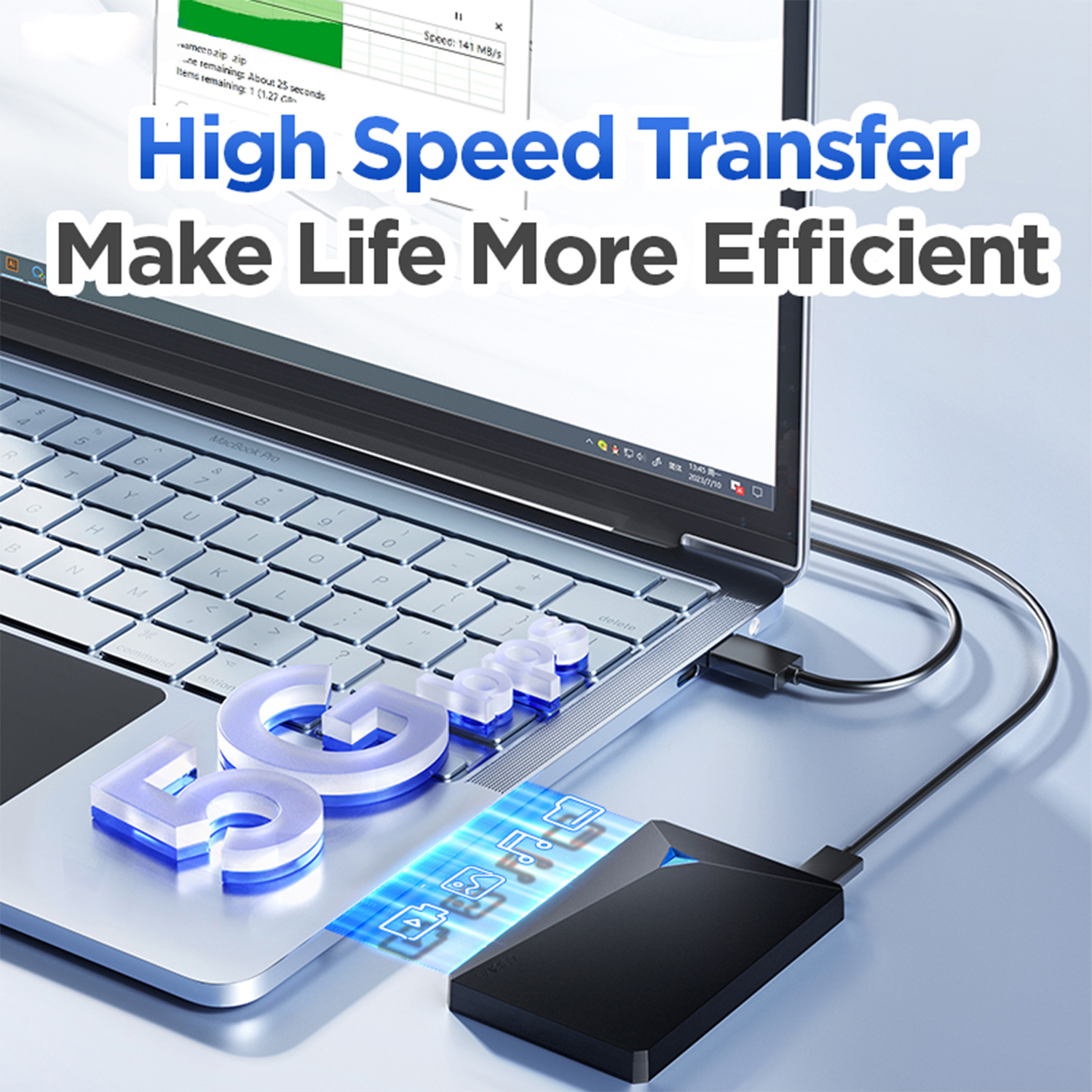 EAGET 500GB External Hard Drive, USB 3.0 Portable External HDD Compatible with PC, Mac, Laptop, PS5, PS4, Xbox Series