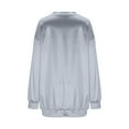 thumbnail image 4 of GaThRRgYP Plus Size Tops,Women's Solid-color fashionable casual round-neck long-sleeved pullover hoodie top Silver S, 4 of 6