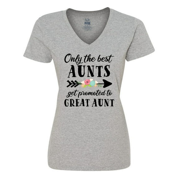 Inktastic Only the Best Aunts Get Promoted to Great Aunt Women's V-Neck T-Shirt