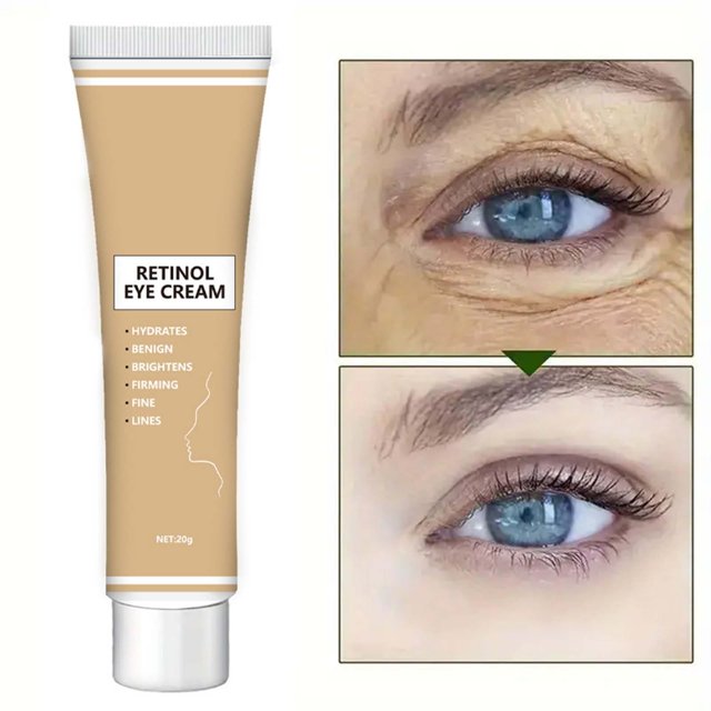 Fiudx Crema de Retinol, Hidratante Antiarrugas para El Contorno de Ojos, Reafirmante Suave y Nutritivo, Solución para Líneas de Expresión, Rutina de Cuidado Diario, Todo Tipo de Piel, Frasco de 20 G