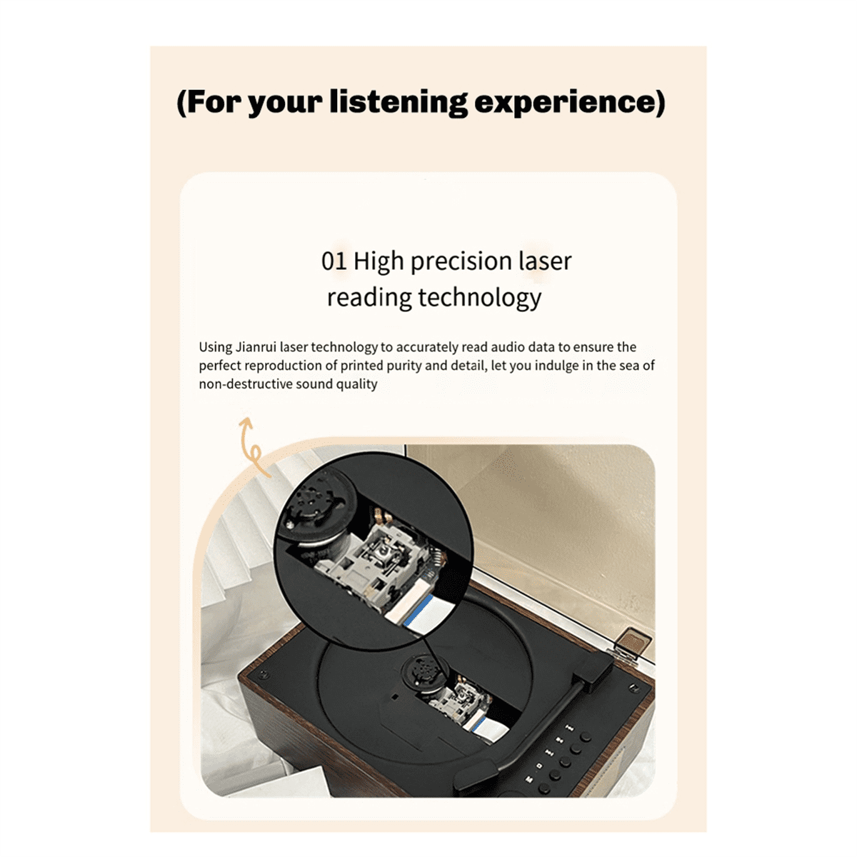 Retro CD Player Rechargeable Support CD BT USB 3.5mm AUX Portable CD Player Bluetooth-Compatible 5.0 Home Music Player C