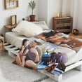thumbnail image 4 of Custom Bed Throw Blankets with Photos Text,Personalised Fleece Blanket Customized Picture Memory Gift for Wife Husband Couples (1 Photo Blanket, 80 × 120cm), 4 of 6