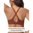 thumbnail image 3 of YANDW Women's Front Closure Sheer Mesh Bra Racerback See Through Unlined Plus Size Bralette Underwire, Brown 44D, 3 of 7