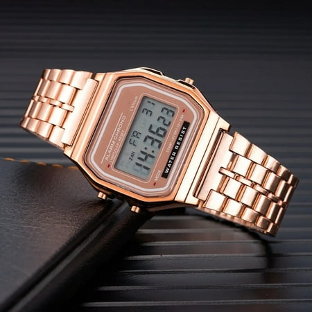 Luxury Women s Rose Gold Silicone Watches Women Fashion LED Digital Clock Casual Ladies Electronic Watch Reloj Mujer 2022 Black 7 Walmart