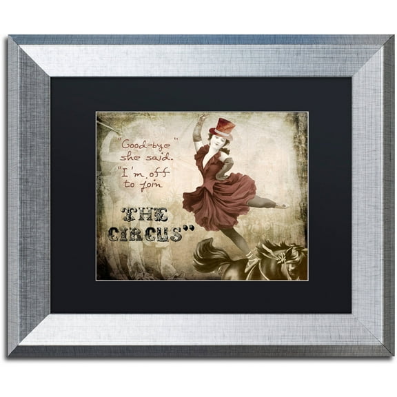 Trademark Fine Art "Join The Circus" Canvas Art by Color Bakery Black Matte, Silver Frame