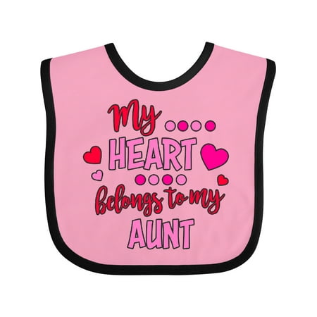 

Inktastic My Heart Belongs to my Aunt Boys or Girls Baby Bib