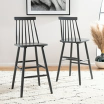 SAFAVIEH Beaufort Solid Spindle Back Bar Stool with Footrest, Grey