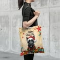 thumbnail image 4 of Merry Christmas Santa Scottish Terrier Scarf Twinkling Lights Xmas Holiday All Over Print 3D Canvas Tote Bag Scottie Dog Lover Gifts Reusable Handbag - 00022, 4 of 5